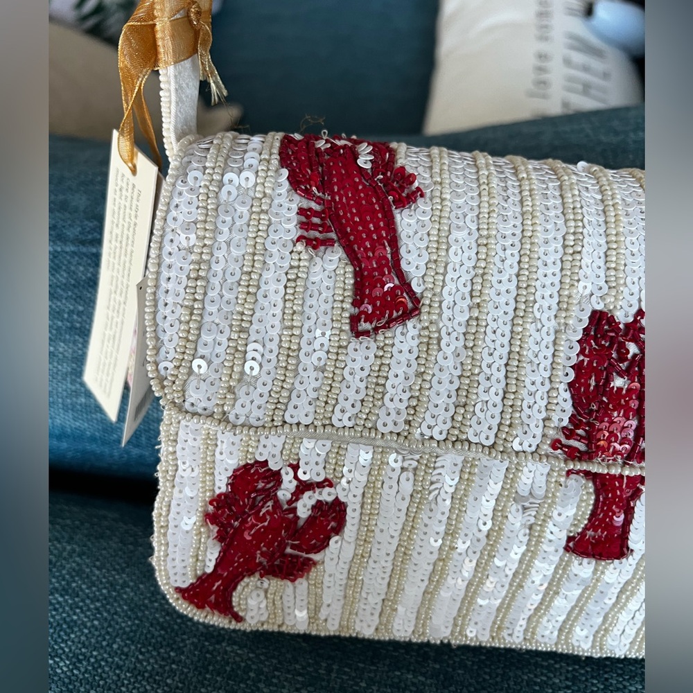 NWT Made in India Beaded Lobster Bag - Picture 4 of 9